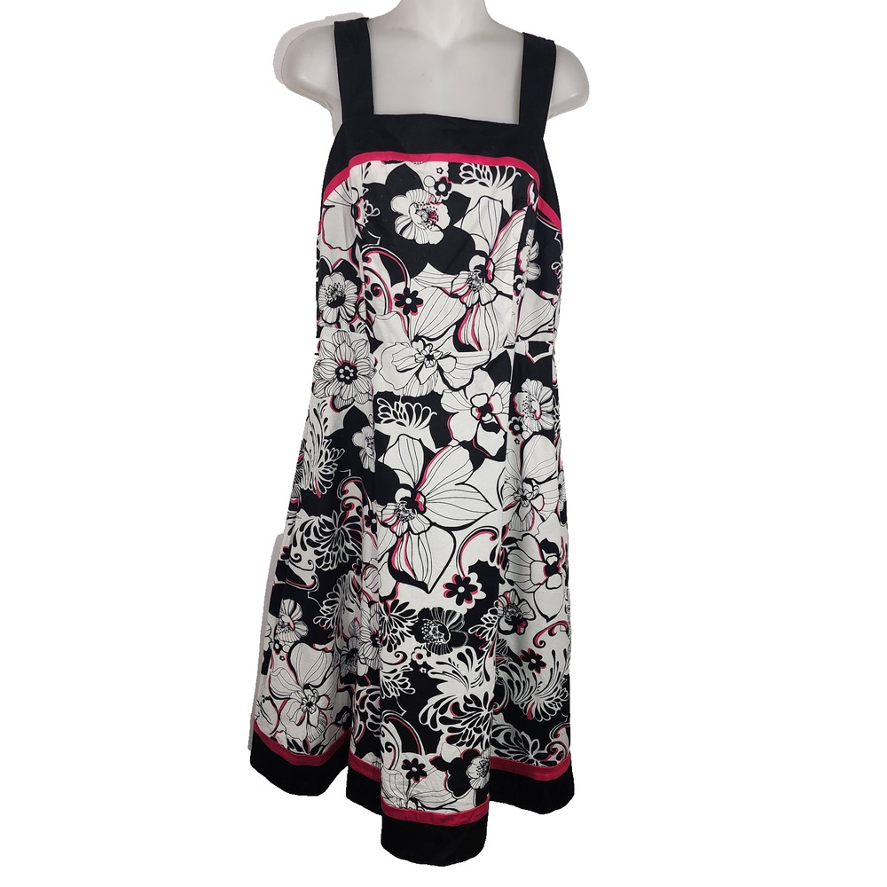 Lane Bryant Womens Dress Fit and Flare Sundress Sleeveless Floral Smocked 14W